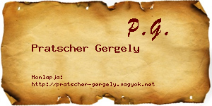 Pratscher Gergely névjegykártya
